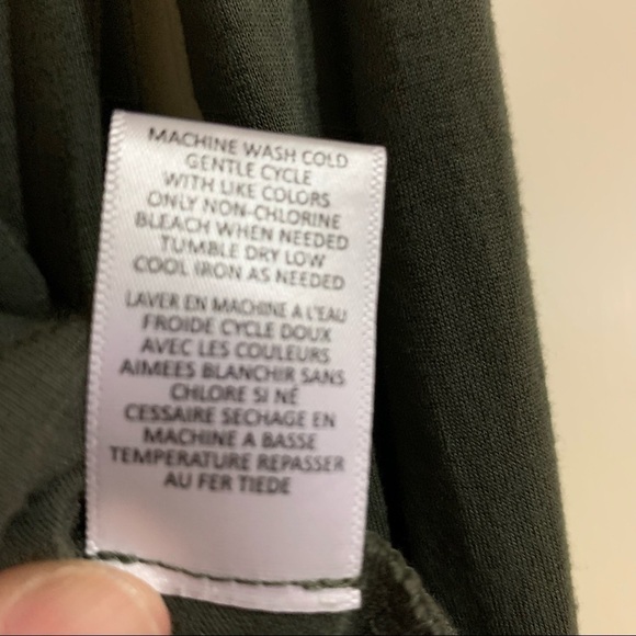 Love, Fire Smocked Olive Army Green Long Sleeve Top Blouse Tee. Size XS - Picture 6 of 8